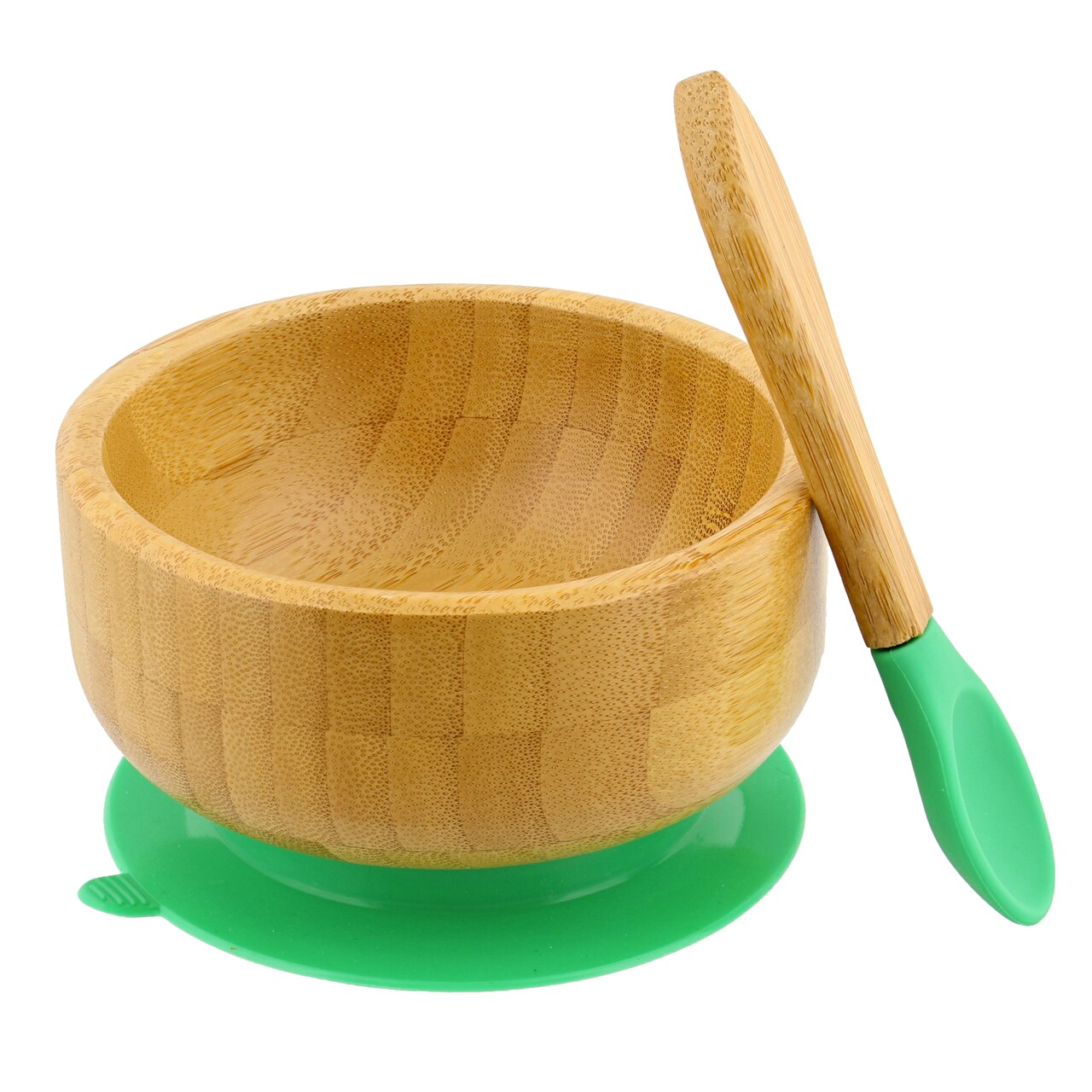 Acorn Baby Bamboo Baby Bowl and Silicone Baby Spoon Set for Solid Food